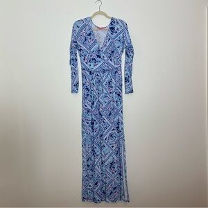 Lilly Pulitzer Blue and Pink Long Sleeve Dress